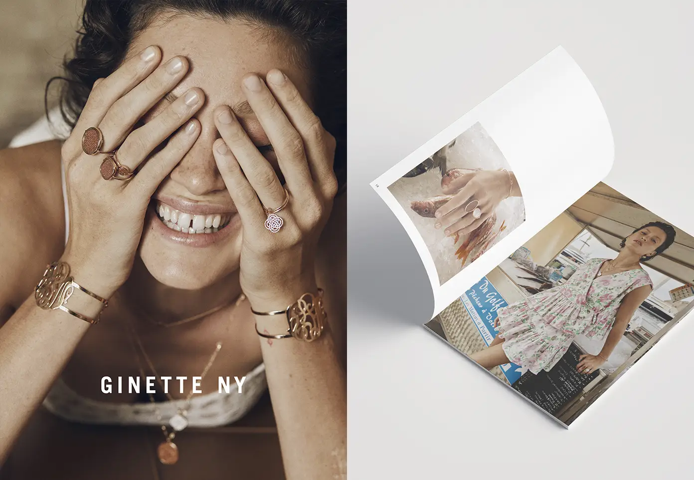 Affiche de campagne et lookbook réalisés pour la collection S24 de Ginette ny